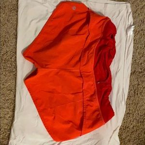 Lululemon speed shorts bright red like new